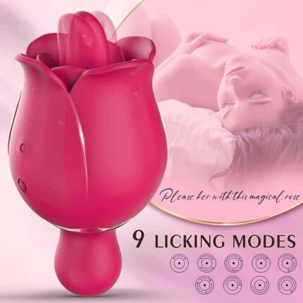 TongueCurve Rose — Mini G-Spot + Licking RealFeel Vibrator