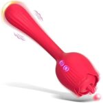 DoraPlus Rose — Licking Clit + G-Spot Silicone Dildo