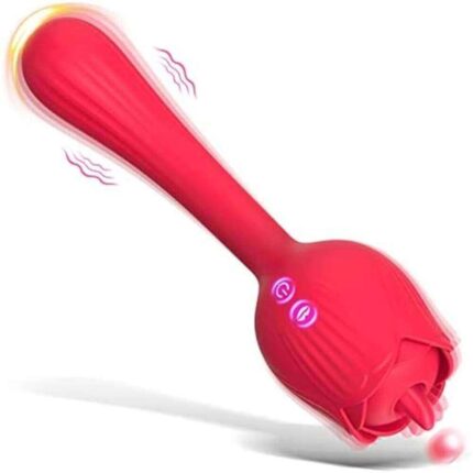 DoraPlus Rose — Licking Clit + G-Spot Silicone Dildo
