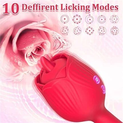 DoraPlus Rose — Licking Clit + G-Spot Silicone Dildo