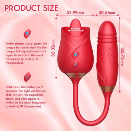 Lick & Thrust Rose — Tongue + G-Spot Dildo Duo