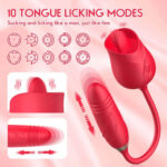Lick & Thrust Rose — Tongue + G-Spot Dildo Duo - Image 8