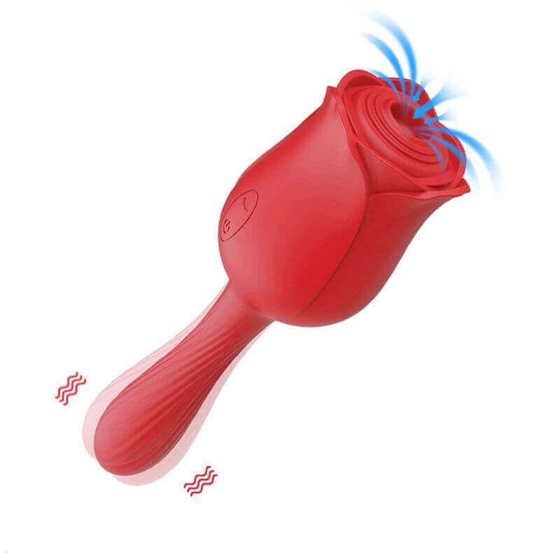 rose-sex-toy-with-tail-g-spot-dildo CurveTail Rose — Suction + Curved G-Spot Silicone Extension - Image 1
