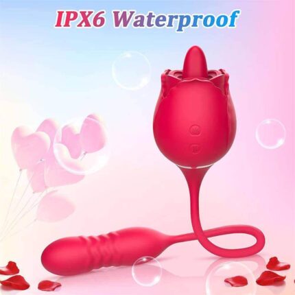 ThrustTongue Rose — Licker + Thrusting G-Spot Dildo