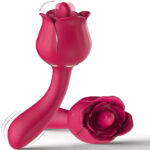TongueG Rose — Licker + G-Spot Silicone Dildo