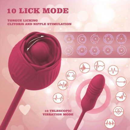Extendo Pro Rose — 10 Lick Modes + 10 Telescopic Speeds