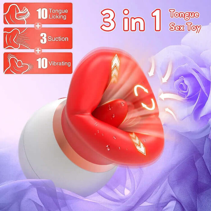 3-in-1 TriRose — Tongue Licking, Suction & G-Spot Vibe