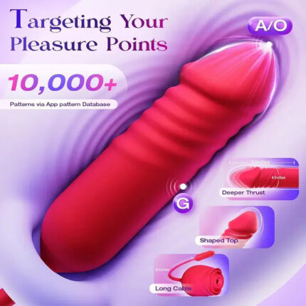 DuoPulse Rose — Suction Rose + G-Spot Dildo Combo