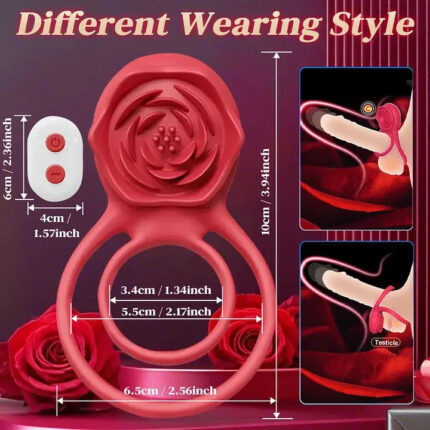 DuoPulse Rose Ring — Couple's Vibrating Cock Ring