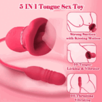 BigMouth Thrust Rose — Tongue Licking + Telescopic Dildo - Image 4