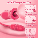 BigMouth Thrust Rose — Tongue Licking + Telescopic Dildo - Image 7