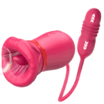 BigMouth Thrust Rose — Tongue Licking + Telescopic Dildo